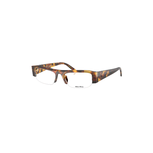 Miu Miu - Non Prescription Clear Square Tortoise Half Frame